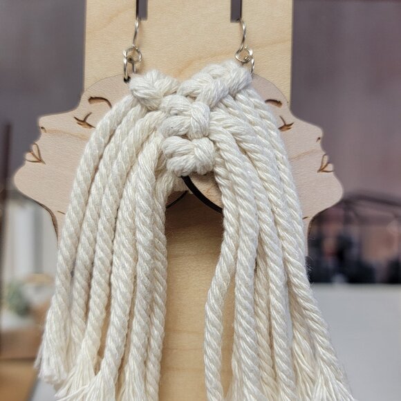 Earrings Handmade Wood Hypoallergenic Hooks NEW - Picture 1 of 1